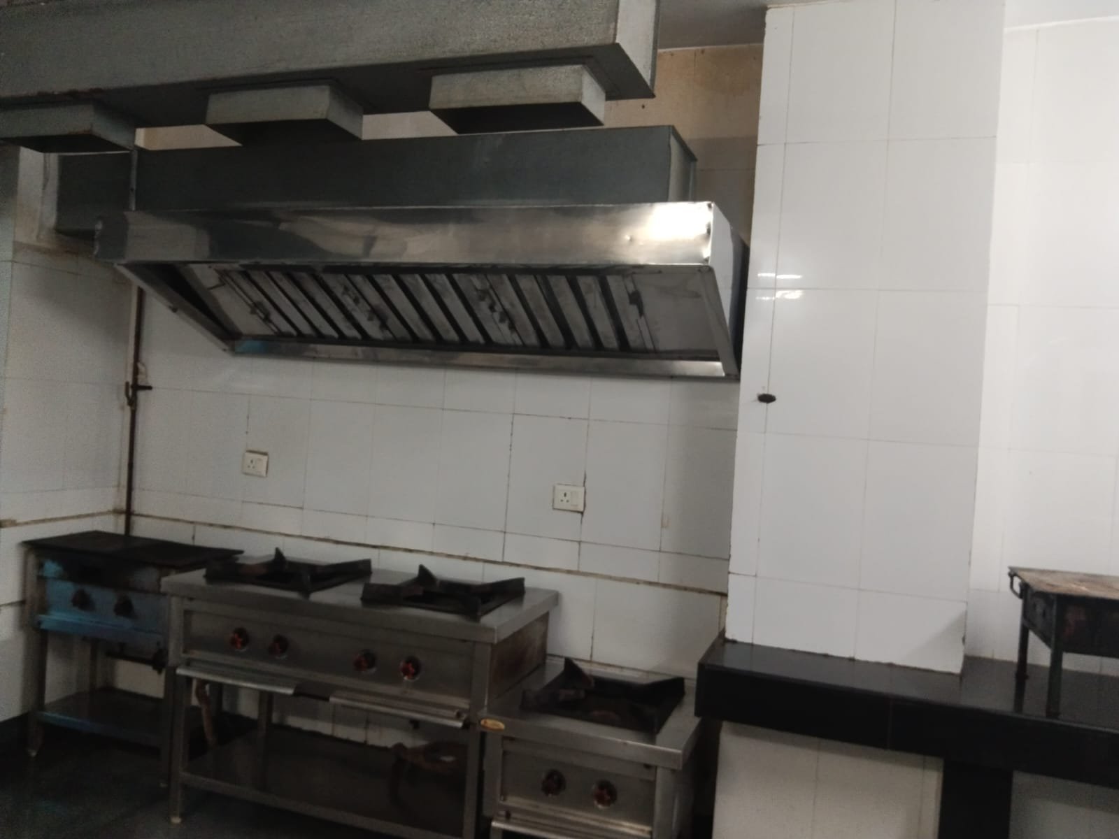 Commercial kitchen hood after cleaning